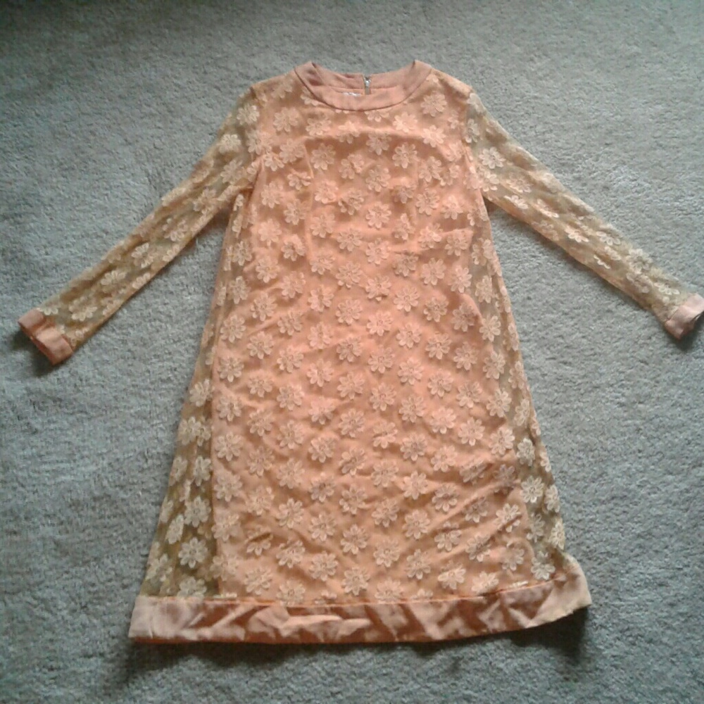 Vintage Mod 60s Flower Shift Dress